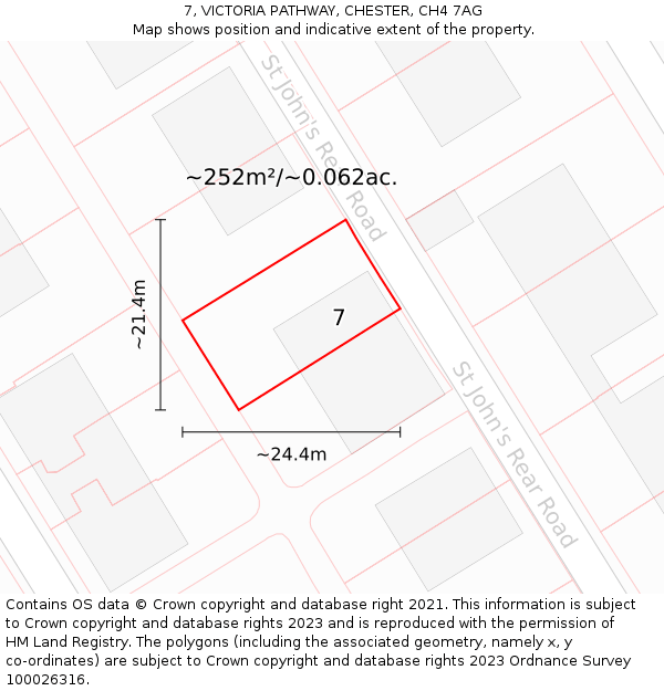 7, VICTORIA PATHWAY, CHESTER, CH4 7AG: Plot and title map