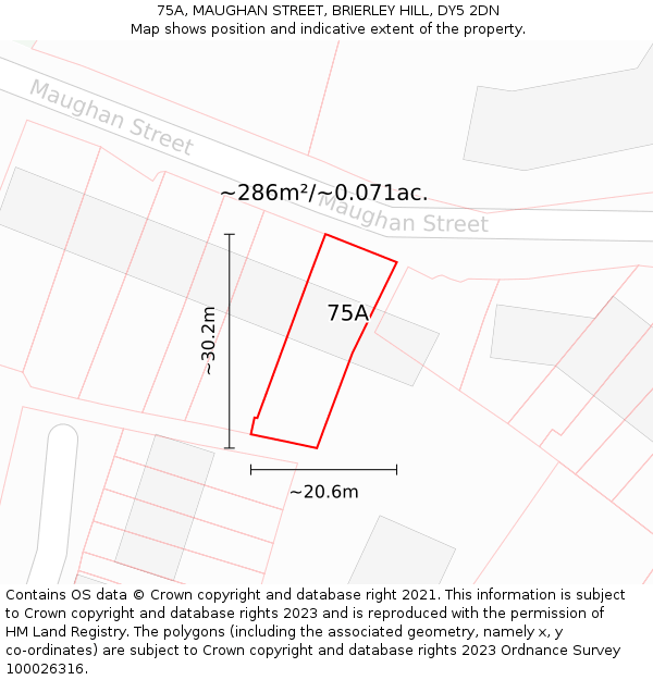 75A, MAUGHAN STREET, BRIERLEY HILL, DY5 2DN: Plot and title map