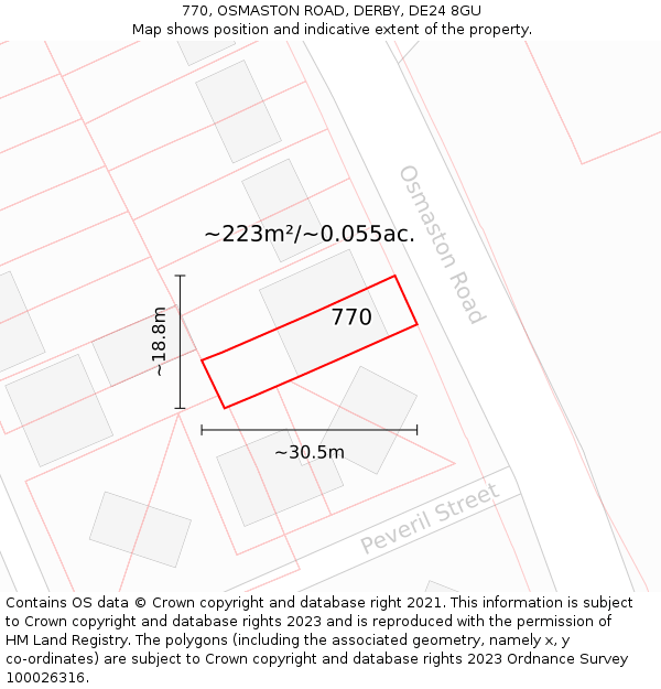 770, OSMASTON ROAD, DERBY, DE24 8GU: Plot and title map