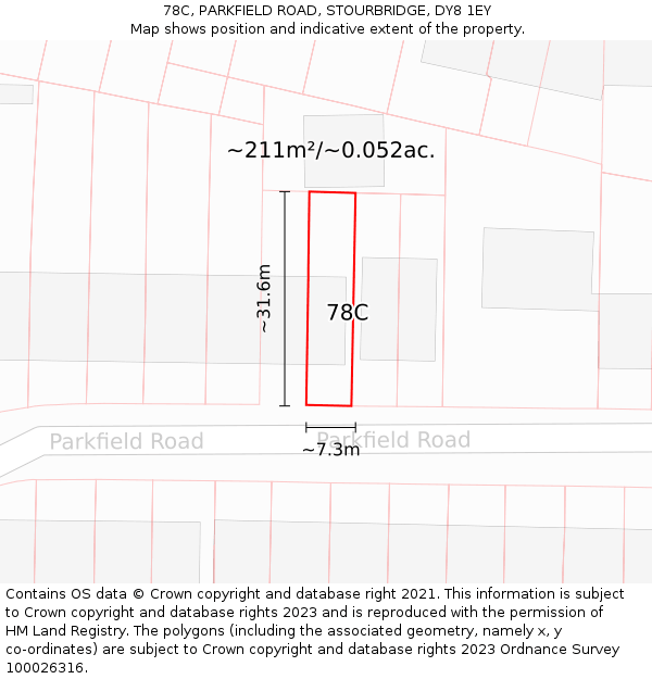 78C, PARKFIELD ROAD, STOURBRIDGE, DY8 1EY: Plot and title map