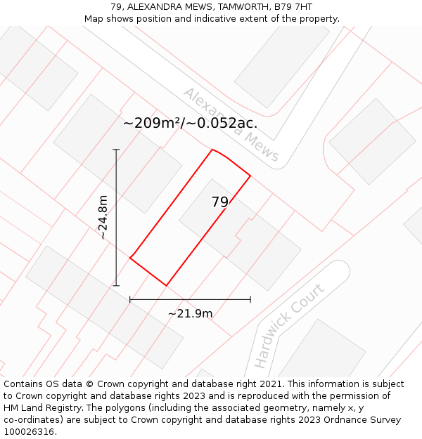 79, ALEXANDRA MEWS, TAMWORTH, B79 7HT: Plot and title map