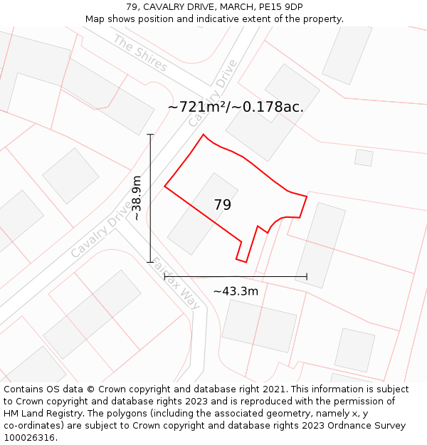 79, CAVALRY DRIVE, MARCH, PE15 9DP: Plot and title map