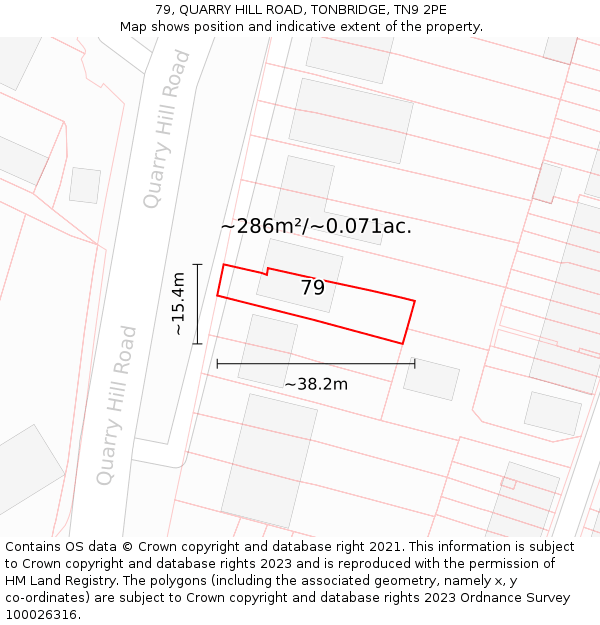 79, QUARRY HILL ROAD, TONBRIDGE, TN9 2PE: Plot and title map