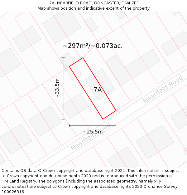 7A, NEARFIELD ROAD, DONCASTER, DN4 7EF: Plot and title map