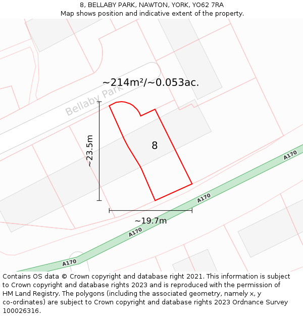 8, BELLABY PARK, NAWTON, YORK, YO62 7RA: Plot and title map