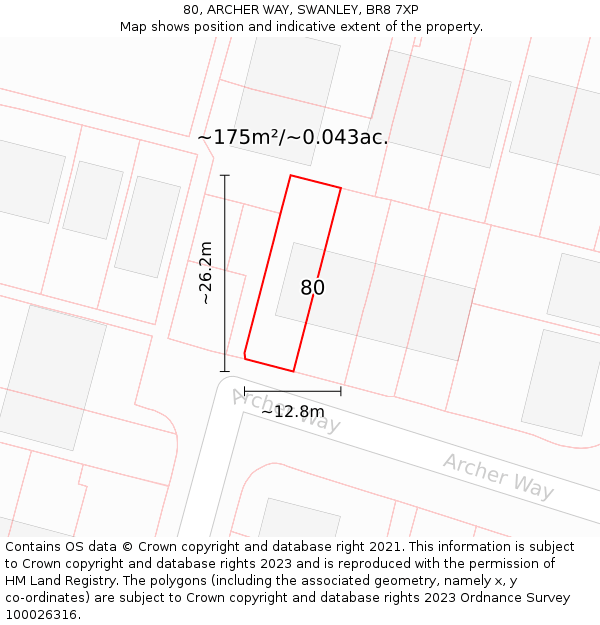 80, ARCHER WAY, SWANLEY, BR8 7XP: Plot and title map