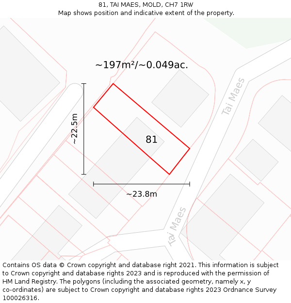 81, TAI MAES, MOLD, CH7 1RW: Plot and title map