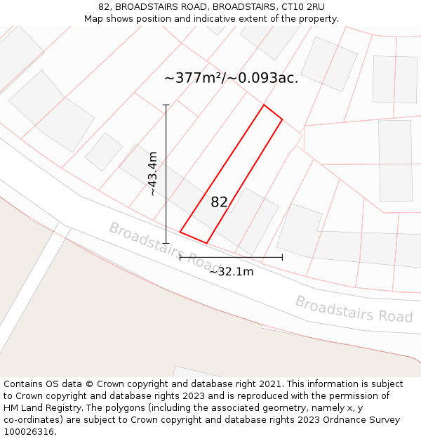 82, BROADSTAIRS ROAD, BROADSTAIRS, CT10 2RU: Plot and title map