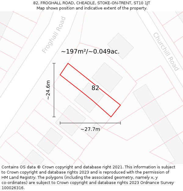 82, FROGHALL ROAD, CHEADLE, STOKE-ON-TRENT, ST10 1JT: Plot and title map