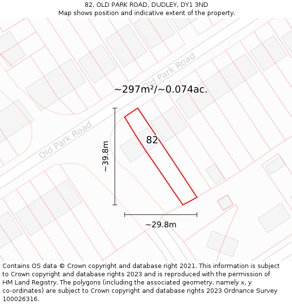 82, OLD PARK ROAD, DUDLEY, DY1 3ND: Plot and title map