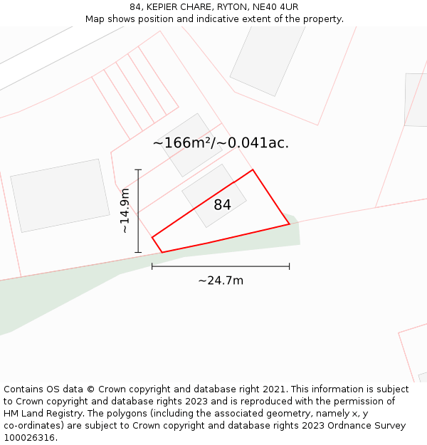 84, KEPIER CHARE, RYTON, NE40 4UR: Plot and title map