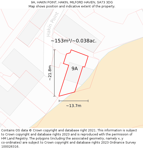 9A, HAKIN POINT, HAKIN, MILFORD HAVEN, SA73 3DG: Plot and title map