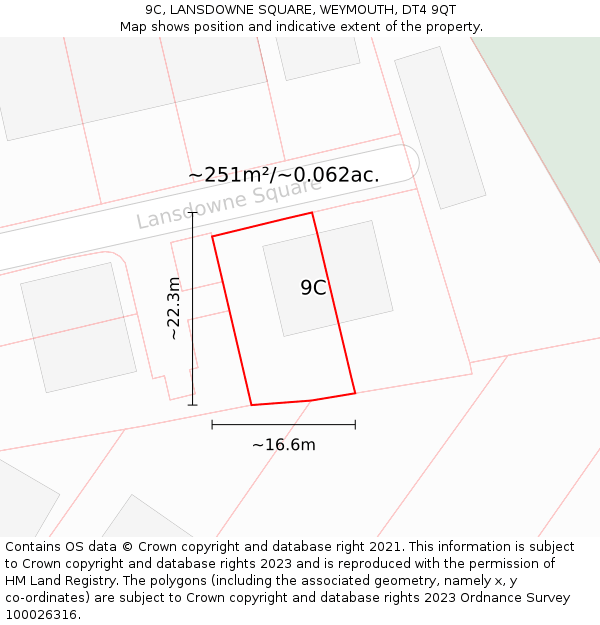 9C, LANSDOWNE SQUARE, WEYMOUTH, DT4 9QT: Plot and title map