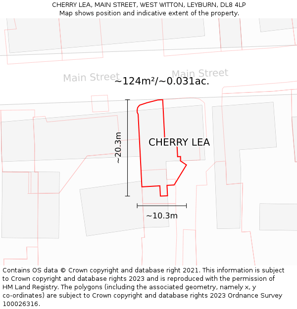 CHERRY LEA, MAIN STREET, WEST WITTON, LEYBURN, DL8 4LP: Plot and title map