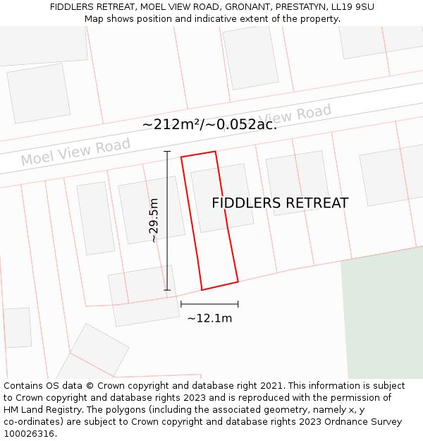 FIDDLERS RETREAT, MOEL VIEW ROAD, GRONANT, PRESTATYN, LL19 9SU: Plot and title map