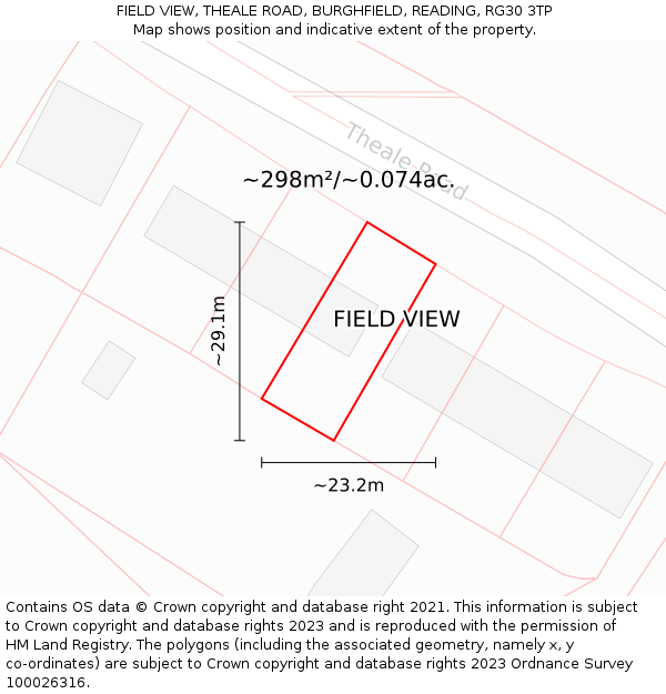 FIELD VIEW, THEALE ROAD, BURGHFIELD, READING, RG30 3TP: Plot and title map