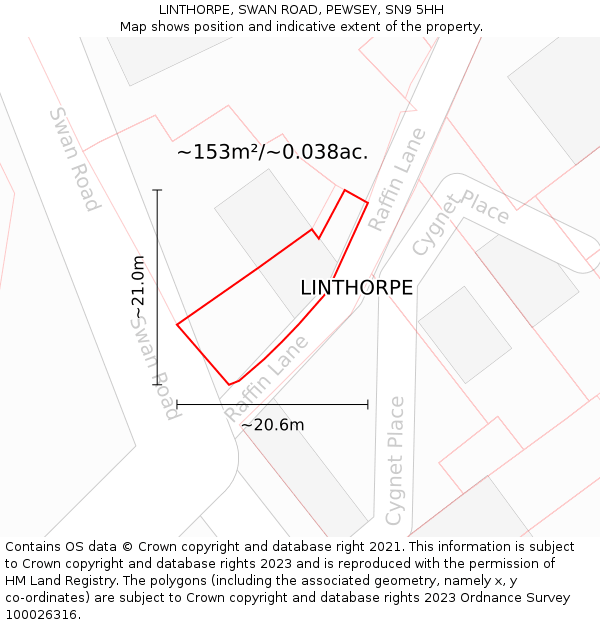 LINTHORPE, SWAN ROAD, PEWSEY, SN9 5HH: Plot and title map