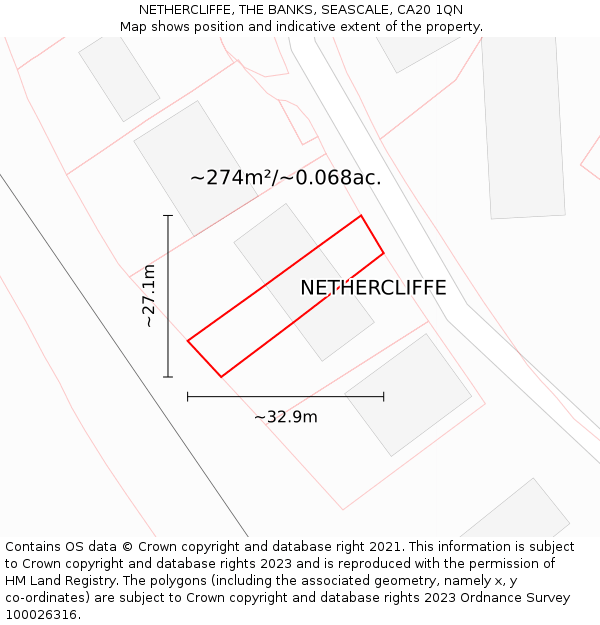 NETHERCLIFFE, THE BANKS, SEASCALE, CA20 1QN: Plot and title map