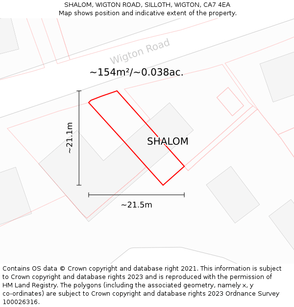 SHALOM, WIGTON ROAD, SILLOTH, WIGTON, CA7 4EA: Plot and title map