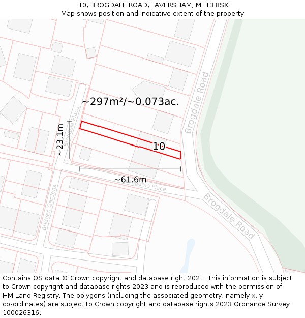 10, BROGDALE ROAD, FAVERSHAM, ME13 8SX: Plot and title map