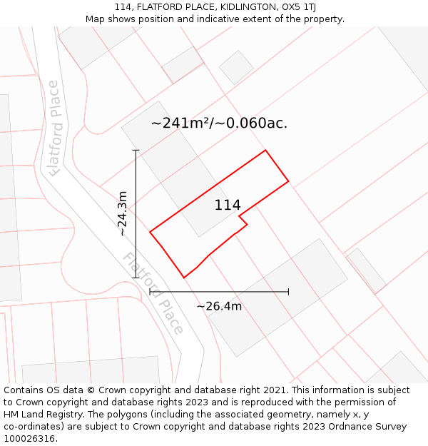 114, FLATFORD PLACE, KIDLINGTON, OX5 1TJ: Plot and title map