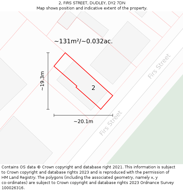 2, FIRS STREET, DUDLEY, DY2 7DN: Plot and title map