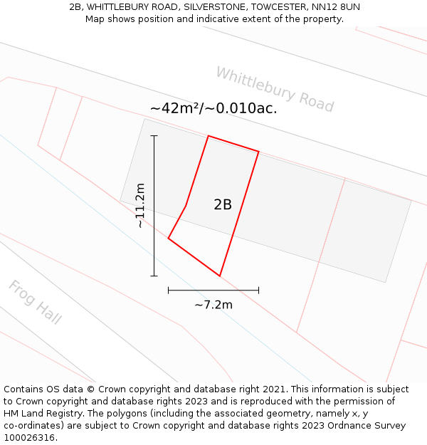 2B, WHITTLEBURY ROAD, SILVERSTONE, TOWCESTER, NN12 8UN: Plot and title map