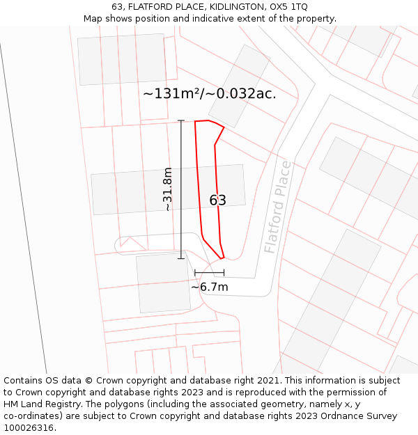 63, FLATFORD PLACE, KIDLINGTON, OX5 1TQ: Plot and title map