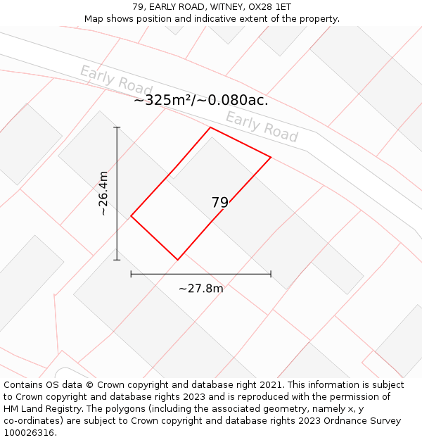 79, EARLY ROAD, WITNEY, OX28 1ET: Plot and title map