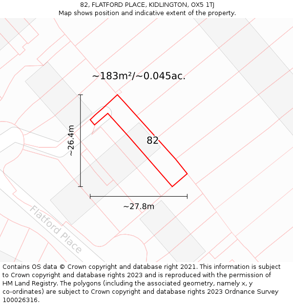 82, FLATFORD PLACE, KIDLINGTON, OX5 1TJ: Plot and title map
