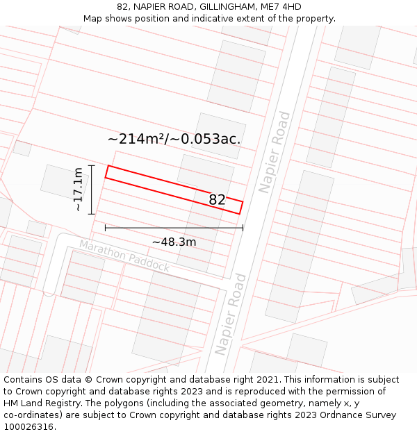 82, NAPIER ROAD, GILLINGHAM, ME7 4HD: Plot and title map