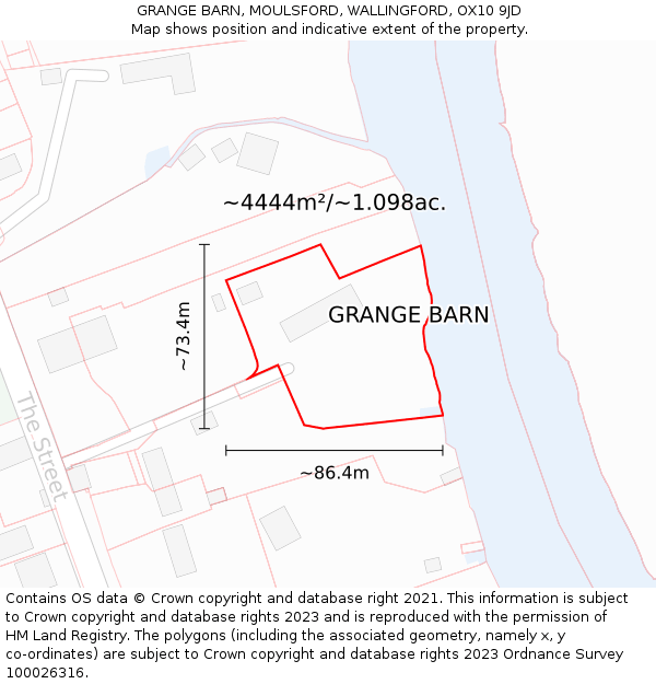 GRANGE BARN, MOULSFORD, WALLINGFORD, OX10 9JD: Plot and title map