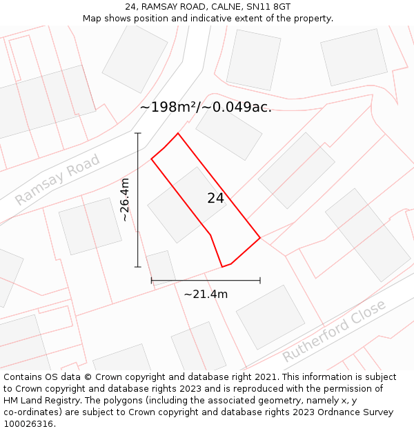 24, RAMSAY ROAD, CALNE, SN11 8GT: Plot and title map