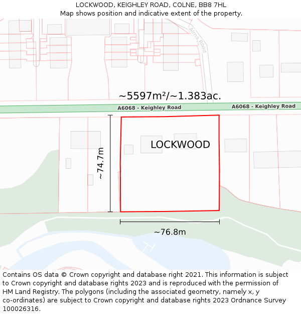 LOCKWOOD, KEIGHLEY ROAD, COLNE, BB8 7HL: Plot and title map