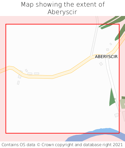 Map showing extent of Aberyscir as bounding box