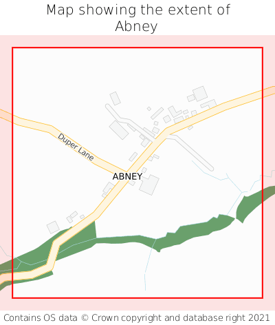 Map showing extent of Abney as bounding box