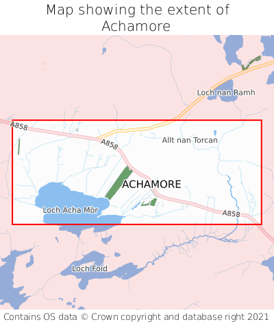 Map showing extent of Achamore as bounding box