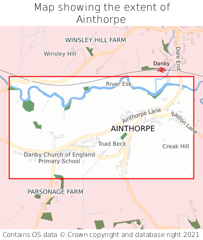 Map showing extent of Ainthorpe as bounding box