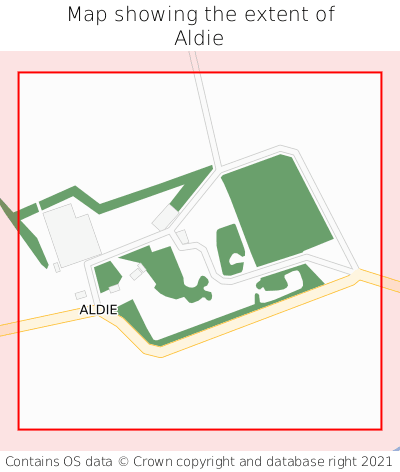 Map showing extent of Aldie as bounding box