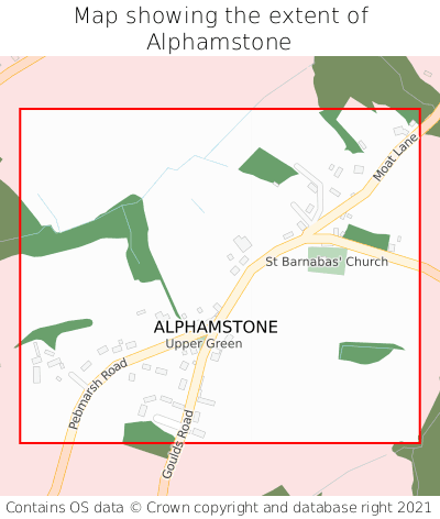 Map showing extent of Alphamstone as bounding box