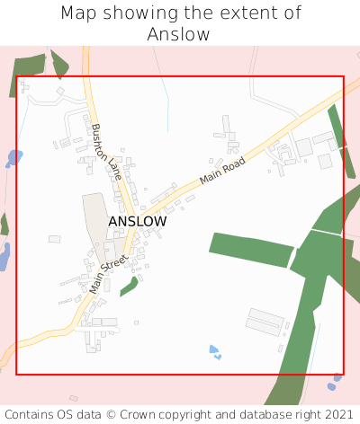 Map showing extent of Anslow as bounding box