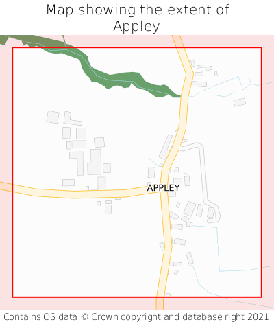 Map showing extent of Appley as bounding box