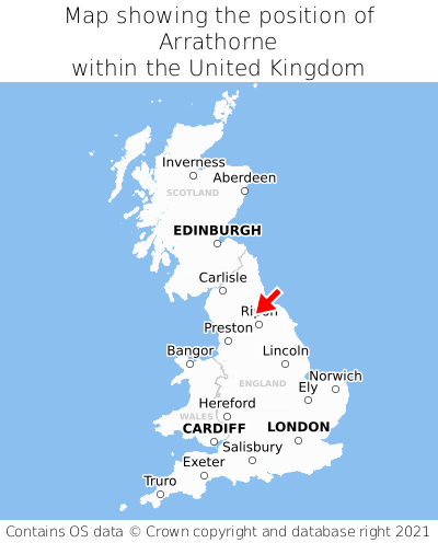 Map showing location of Arrathorne within the UK