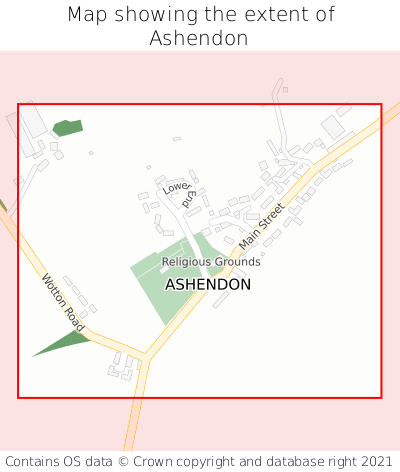 Map showing extent of Ashendon as bounding box