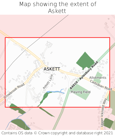 Map showing extent of Askett as bounding box