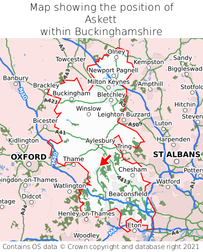 Map showing location of Askett within Buckinghamshire