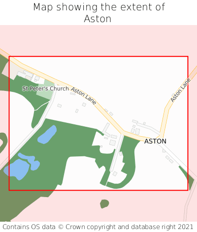 Map showing extent of Aston as bounding box