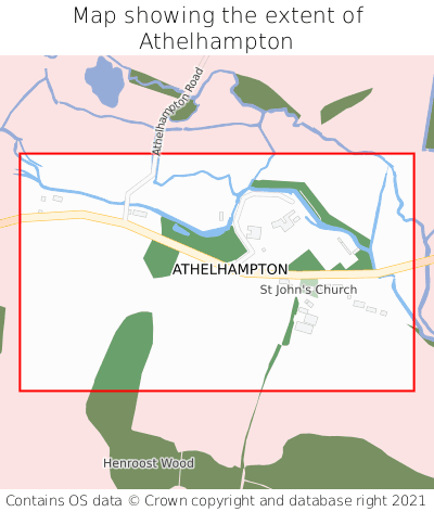 Map showing extent of Athelhampton as bounding box