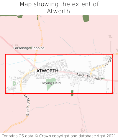 Map showing extent of Atworth as bounding box