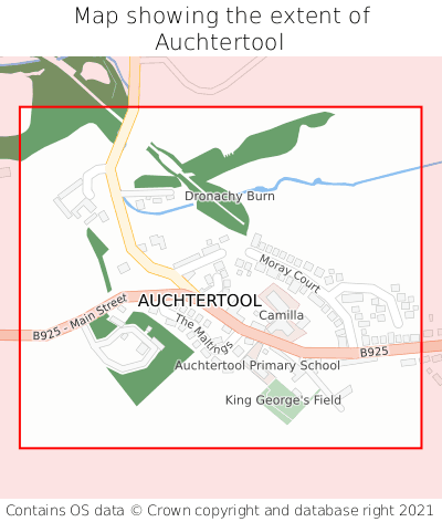 Map showing extent of Auchtertool as bounding box